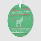 Cute Donkey Ugly Sweater Christmas Holiday Winter オーナメント (正面)