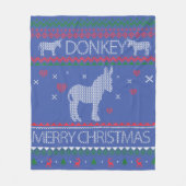 Cute Donkey Ugly Sweater Christmas Holiday Winter フリースブランケット (正面)