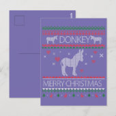 Cute Donkey Ugly Sweater Christmas Holiday Winter ポストカード (正面/裏面)