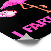 Cute Don't E Me I Fart Easy Fart Joke Flamingo Wom ポスター (角)