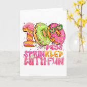 Cute Donut 100 Days Sprinkled With Fun School カード (黄色い花)