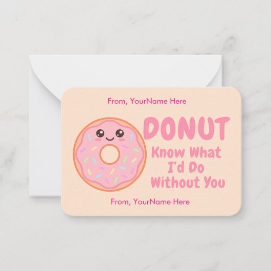 Cute Donut Classroom Valentine Card ノートカード (正面)