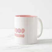 Cute Donut Good Morning Two-Tone Coffee Mug ツートーンマグカップ (正面右)