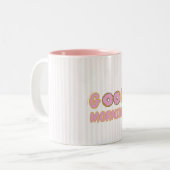 Cute Donut Good Morning Two-Tone Coffee Mug ツートーンマグカップ (正面左)