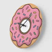 Cute Donut | Kids ラージ壁時計 (傾斜)
