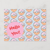 Cute Donut Pattern ポストカード (正面)