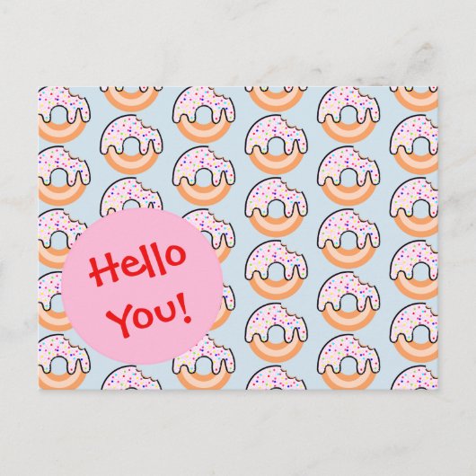 Cute Donut Pattern ポストカード (正面)