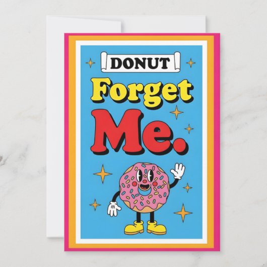 Cute Donut Pun Donut Forget Me Fun Sprinkle サンキューカード (正面)