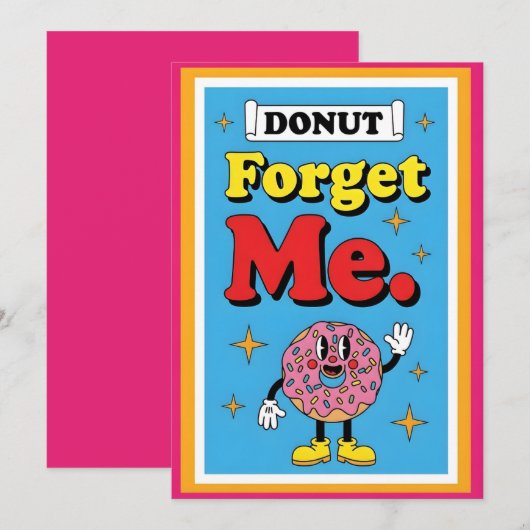 Cute Donut Pun Donut Forget Me Fun Sprinkle サンキューカード (正面/裏面)
