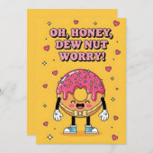 Cute Donut Pun Oh Honey Dew Nut Worry Encouraging サンキューカード (正面/裏面)