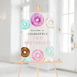 Cute Donut Themed Birthday Party Welcome アクリルサイン
