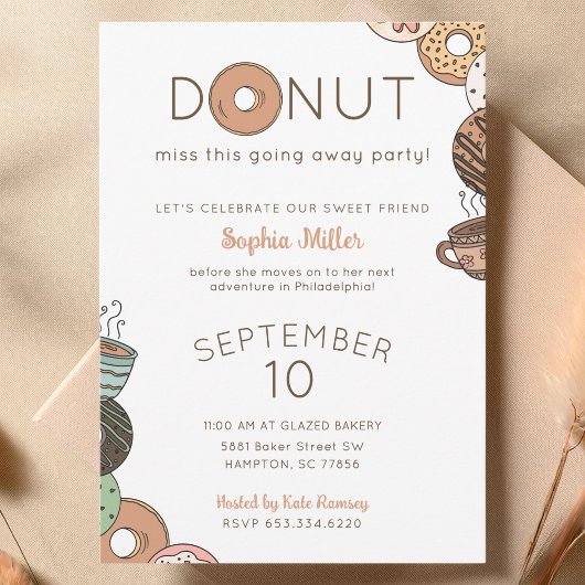 Cute Donuts Going Away Party Invitation 招待状