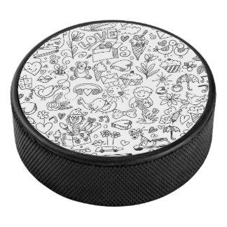 Cute Doodle Black & White アイスホッケーパック