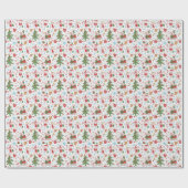 Cute Doodle Elves Christmas Wrapping Paper ラッピングペーパー (フラット)