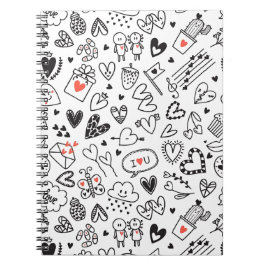 Cute Doodle Love Notebook Journal ノートブック