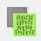 Cute Doodle Plants in Pots  マグネット (正面/裏面)