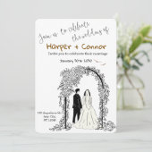 Cute Doodle Wedding Save the Date Invitation 招待状 (スタンド正面)