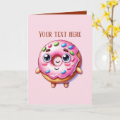 Cute doughnut lovers bakery customizable カード (黄色い花)
