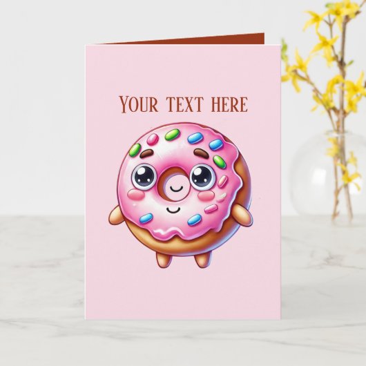 Cute doughnut lovers bakery customizable カード (黄色い花)