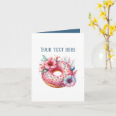 Cute doughnut shop customizable  カード (黄色い花)