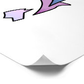 Cute Dragon Baby in Cracked Egg - Blue / Purple ポスター (角)