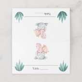 Cute Dragon Baby Shower & Birthday Table Name  プレイスカード (外部開封)