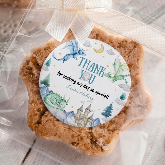 Cute Dragon Boy Birthday ラウンドシール