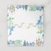 Cute Dragon Boy Birthday Food Tent プレイスカード (外部開封)