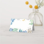 Cute Dragon Boy Birthday Food Tent プレイスカード (裏面)