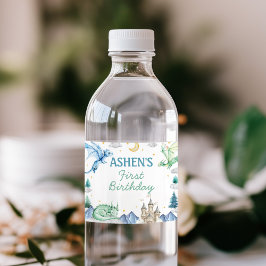 Cute Dragon Boy Birthday Water Bottle Label ペットボトルラベル