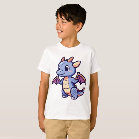 Cute Dragon Skull Mascot Anime Style Vector T-Shir Tシャツ (正面フル)