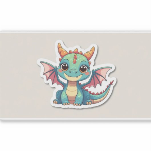 Cute dragon Sticker シール (正面)