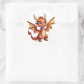 Cute Dragon Sticker for Every Occasion ラウンドシール (バッグ)