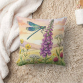 Cute Dragonfly and Flowers Tiny Insects  クッション (ブランケット)