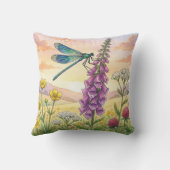Cute Dragonfly and Flowers Tiny Insects  クッション (裏面)