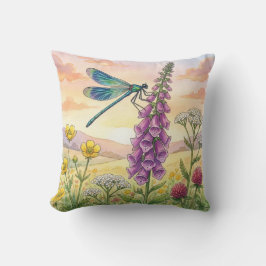 Cute Dragonfly and Flowers Tiny Insects  クッション