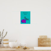 Cute Dragonfly Kids Room Personalized  ポスター (キッチン)