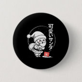 Cute Dreaming Kawaii Santa Claus  缶バッジ (正面)