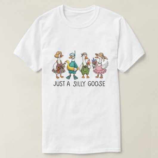 Cute Dressed Up | Funny Goose Squad Illustration Tシャツ (デザイン正面)