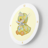 Cute Dressed Up Stuffed Toy Duck Clock ラージ壁時計 (傾斜)