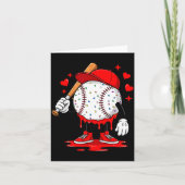 Cute Dripng Baseball Lover Valentines Day Boys Kid カード (正面)