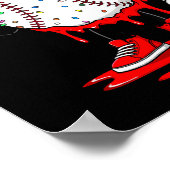 Cute Dripng Baseball Lover Valentines Day Boys Kid ポスター (角)