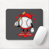 Cute Dripng Baseball Lover Valentines Day Boys Kid マウスパッド (マウス)
