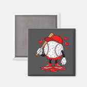 Cute Dripng Baseball Lover Valentines Day Boys Kid マグネット (正面/裏面)