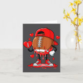 Cute Dripng Football Lover Heart Valentines Day Bo カード (黄色い花)