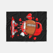 Cute Dripng Football Lover Heart Valentines Day Bo フリースブランケット (正面(横))
