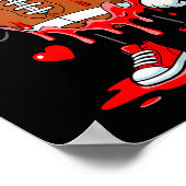 Cute Dripng Football Lover Heart Valentines Day Bo ポスター (角)