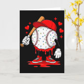 Cute Dripping Baseball Lover Valentines Day Boys K カード (黄色い花)
