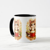 Cute Drummer Cat Coffee Mug – Music Lover マグカップ (正面左)