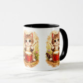 Cute Drummer Cat Coffee Mug – Music Lover マグカップ (正面右)